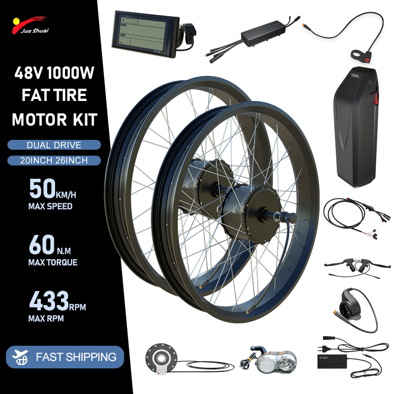 48V 2000W E-bisiklet Şişman La - Dual Motor Ebike Kit 2000W incelemesi ve fiyatı